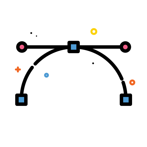 Colorful, draw, office, path icon icon
